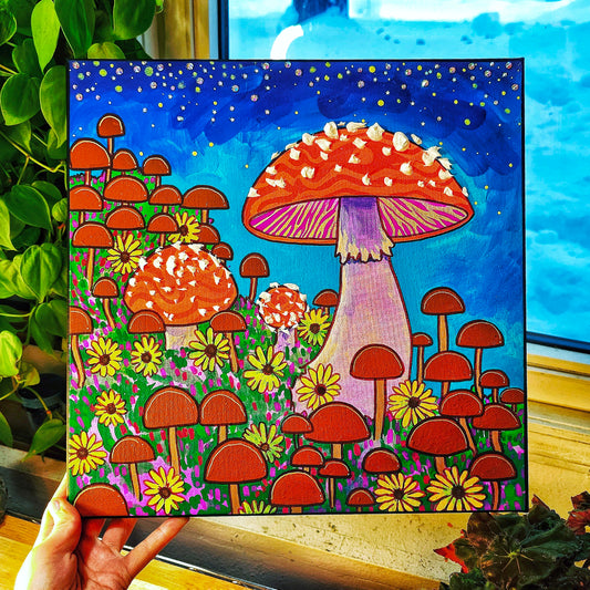 14x14 Dainty Mushrooms