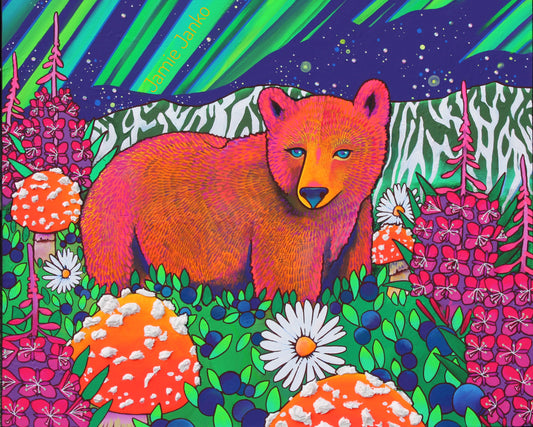 Berry Bear Signed Print by Jamie Janko