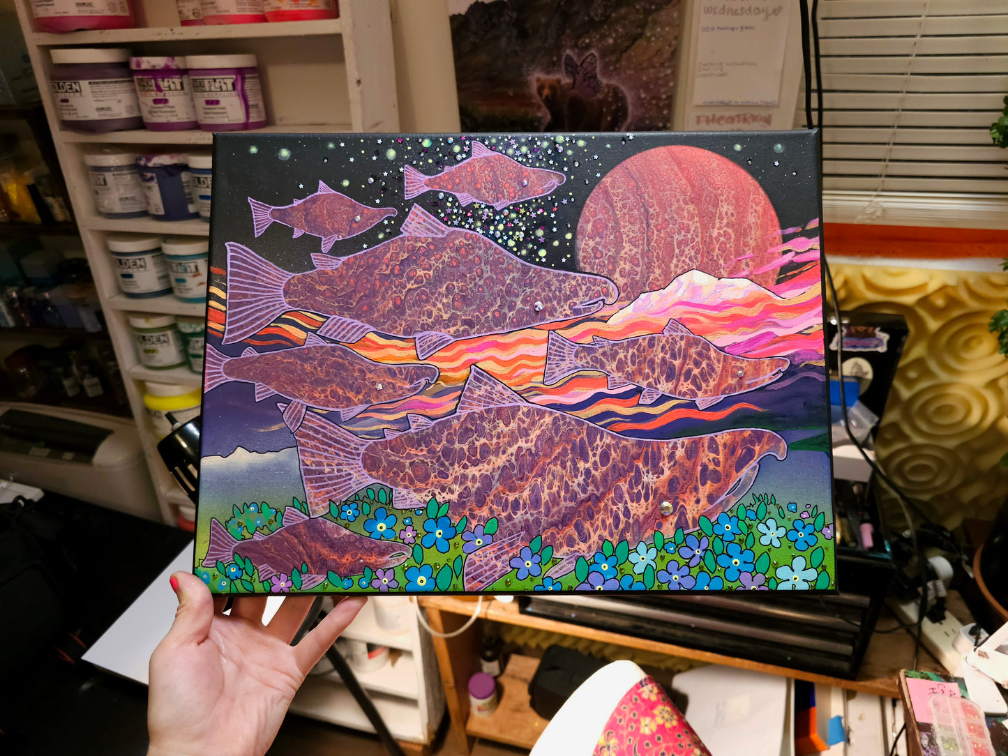 12x16 Psychedelic Salmon