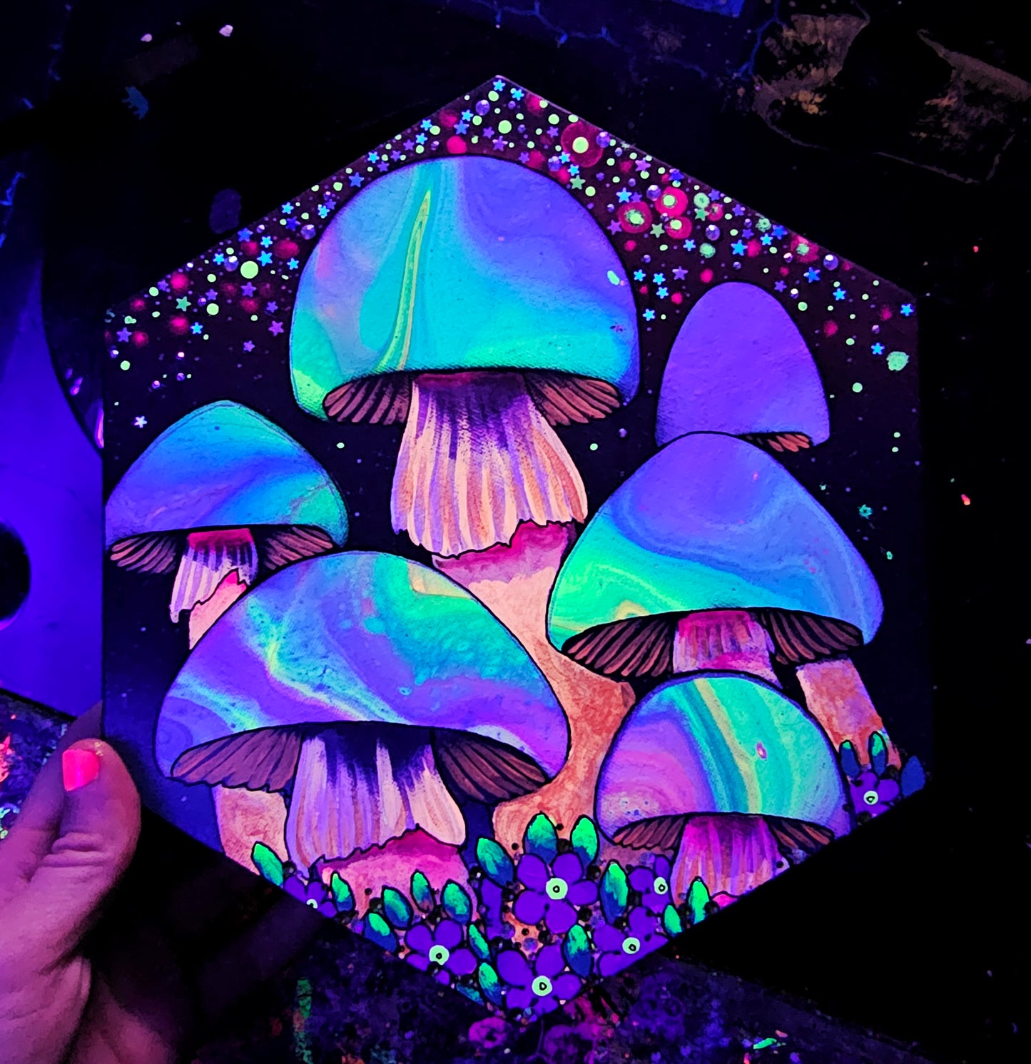 10" Hex Canvas mushies original