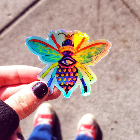Shiny Holographic Queen Bee Sticker