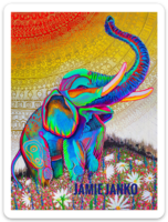 Psychedelic Elephant Ganesh Sticker