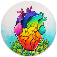 Anatomical Heart Love is Love Sticker