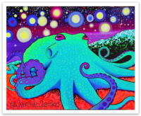 Octopus Stars Sticker